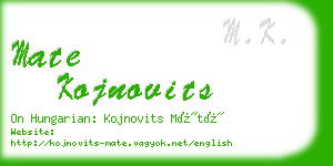 mate kojnovits business card